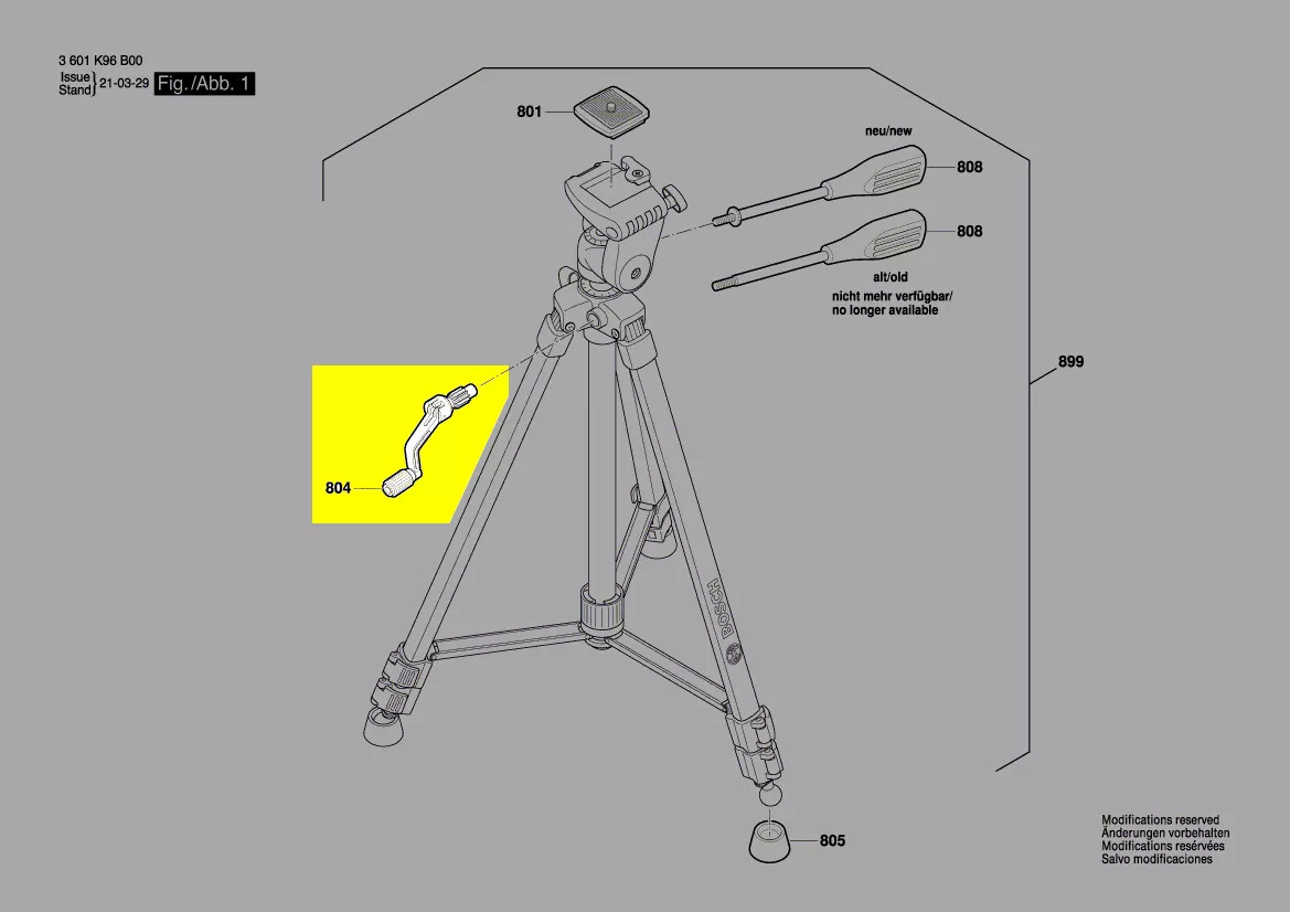 manivelle pour trépied BT 150 Bosch